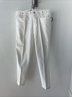 St. John White Jennifer Stretch Waist Pants